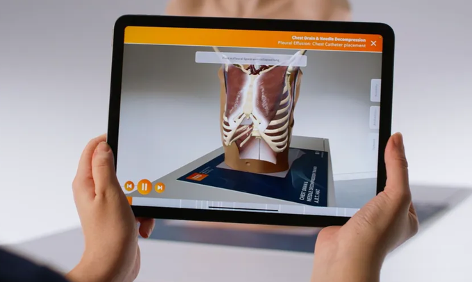 Chest Drain & Needle Decompression Trainer with Augmented Reality (60230)